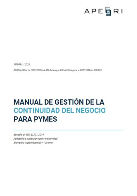 Portada de «MANUAL DE GESTIÓN DE LA CONTINUIDAD DEL NEGOCIO PARA PYMES»